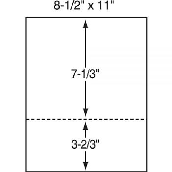 Perforated Paper White 24 lb. 8.5x11 in. Perforated 3-2/3" from bottom 500 Sheets Per Pk